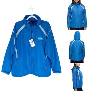 North End Ash City Hooded Jacket Audio Access Rool-Away Hood